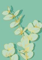 ILG016 Kalipo Goldprägung Pflanze Postkarte illi Nürnberg  ILG016 Kalipo Goldprägung Pflanze Postkarte illi Nürnberg