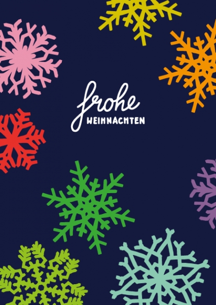 ILX0044 Flokon frohe Weihnachten Schnee Flocken Nürnberg Postkarte