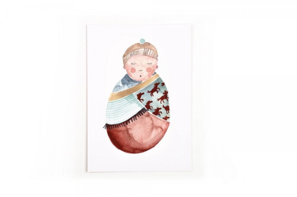 Gretas Schwester Postkarte Baby Geburt Taufe