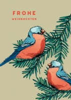 IL0183 Vögel Lodi und Nick frohe Weihnachten illi Postkarte IL0183 Vögel Lodi und Nick frohe Weihnachten illi Postkarte