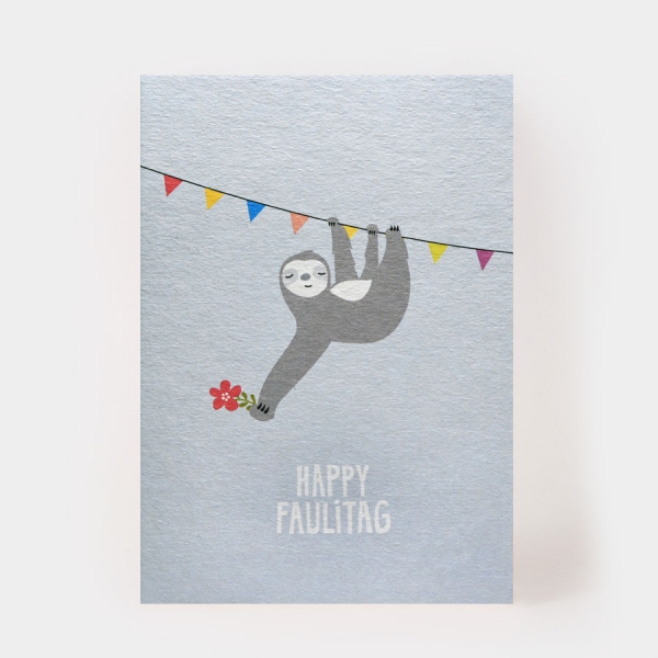 1039 Postkarte Happy Faulitag Faultier kartenmarie Hamburg