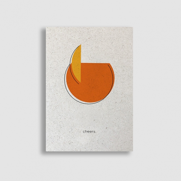 Postkarte cheers. von sveeka aus Graspapier Geburtstag