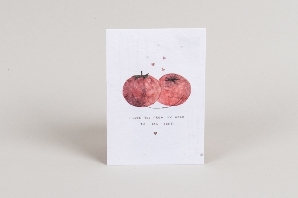 einpflanzbare Postkarte - I love you from my head to-ma-toes primoza Samen Tomaten