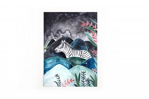 Postkarte Zebra Gretas Schwester