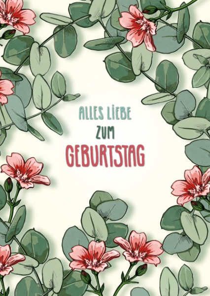 IL0398 Tindal Blumen Alles Liebe Geburtstag Postkarte illi Nürnberg