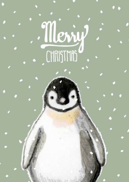 IL0132 Leolino Pinguin Weihnachten Happy Christmas illi Postkarte