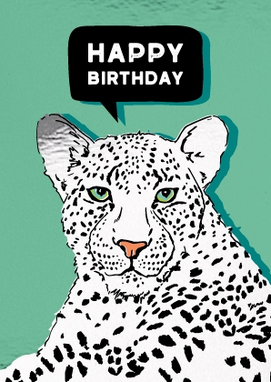 IL2010 Leopard Kalino Happy Birthday Madubi Postkarte illi