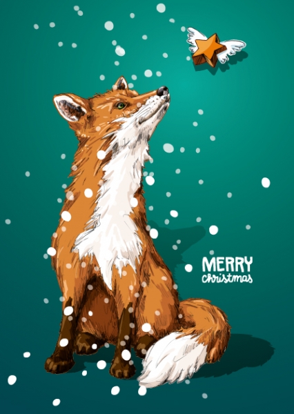 ILX0075 Toxbo Fuchs Postkarte illi Nürnberg Merry Christmas 