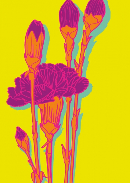 ILP001 Blume Nelli Nelke Postkarte illi Nürnberg