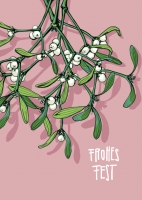 ILX0029 Mistel Lambi Frohes Fest Weihnachten illi Postkarte Nürnberg ILX0029 Mistel Lambi Frohes Fest Weihnachten illi Postkarte Nürnberg