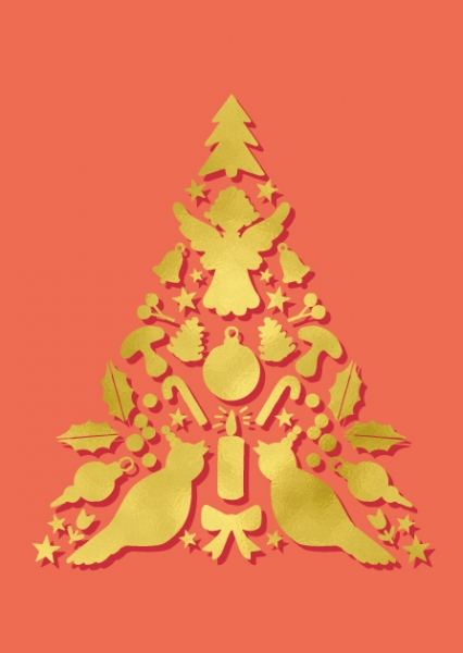 ILGX006 Finolo Goldprägung Weihnachten Postkarte illi Nürnberg 
