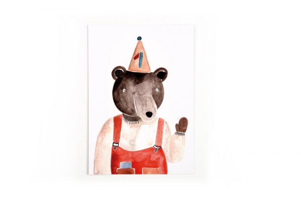 Gretas Schwester Postkarte Eins erster Geburtstag ein Jahr 1