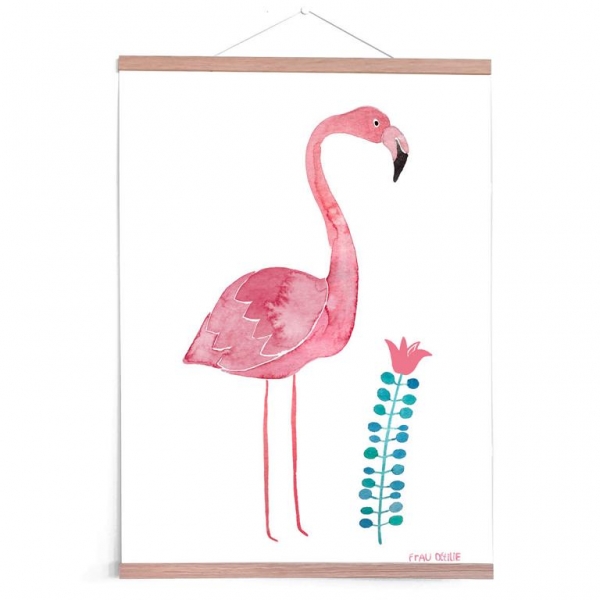 Flamingo Poster Print Frau Ottilie A3