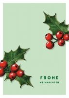 IL0182 Stechpalme frohe Weihnachten illi Postkarte IL0182 Stechpalme frohe Weihnachten illi Postkarte