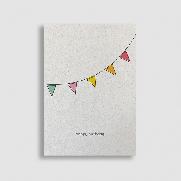 Postkarte happy birthday. Fahnen von sveeka aus Graspapier Geburtstag Girlande