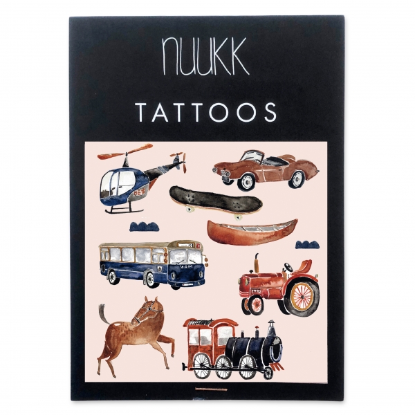 Bio Tattoo - Space nuukk halfbird Ramona Zirk Bahn Hubschrauber Auto Boot Skateboard Pferd Bus Lokomotive Traktor