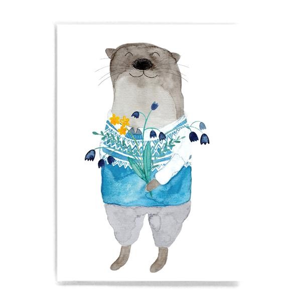 Frau Ottilie Postkarte Otter