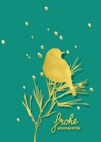 ILGX005 TITA Goldprägung Vogel frohe Weihnachten Postkarte illi Nürnberg  ILGX005 TITA Goldprägung Vogel frohe Weihnachten Postkarte illi Nürnberg