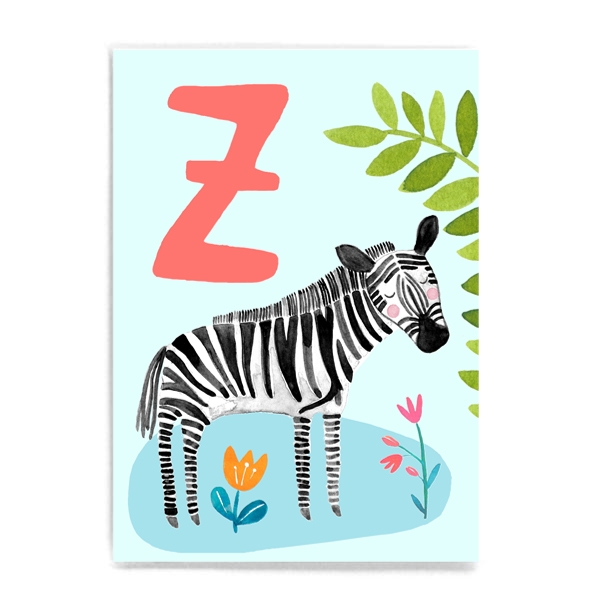 ABC-Karte - Z wie Zebra / Z is for Zebra Frau Ottilie