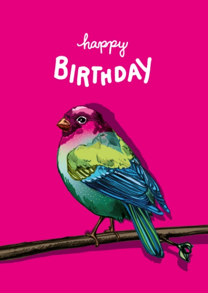 IL0295 Kairo happy Birthday Vogel Postkarte illi Nürnberg