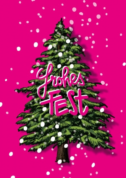 ILX0101 Tuvo Frohes Fest Tannenbaum Weihnachten Postkarte Nürnberg