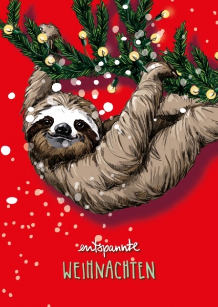 ILX0091 Faultier Jalo Weihnachten Postkarte Nürnberg