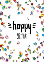IL0254 Konfetti Happy Birthday illi Postkarte IL0254 Konfetti Happy Birthday illi Postkarte