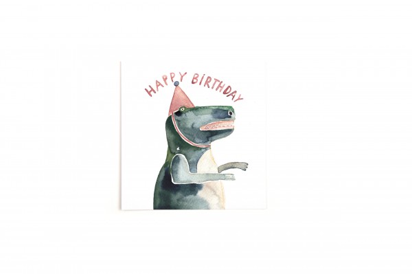 Happy Birthday T-Rex Postkarte Gretas Schwester Geburtstag