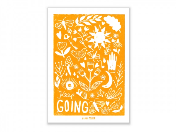 Print A4 keep going von Frau Ottilie Kinderzimmer Poster