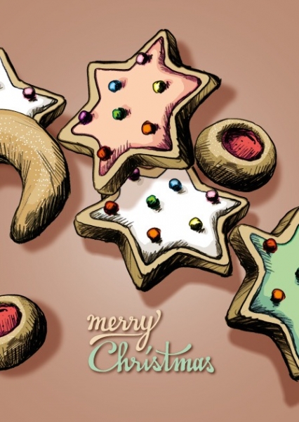 ILX0099 Pazo Merry Christmas Plätzchen Weihnachten Postkarte Nürnberg