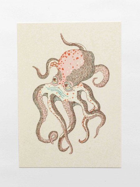 Postkarte Octopus Ana de Lima Spanien Barcelona