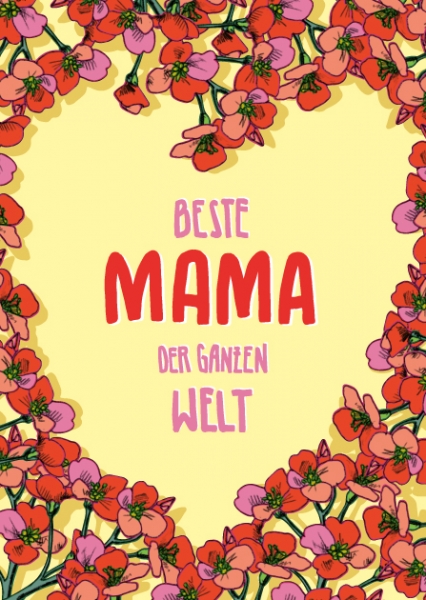 IL0378 Beste Mama der ganzen Welt Blumen illi Nürnberg Postkarte