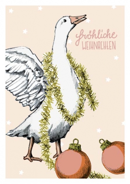 IL0151 Gans Regina fröhliche Weihnachten illi Postkarte