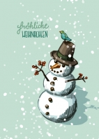 ILX0034 Bonom Schneemann fröhliche Weihnachten Schnee Postkarte illi Nürnberg ILX0034 Bonom Schneemann fröhliche Weihnachten Schnee Postkarte illi Nürnberg