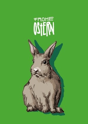 IL0256 Olie Frohe Ostern Hase illi Postkarte