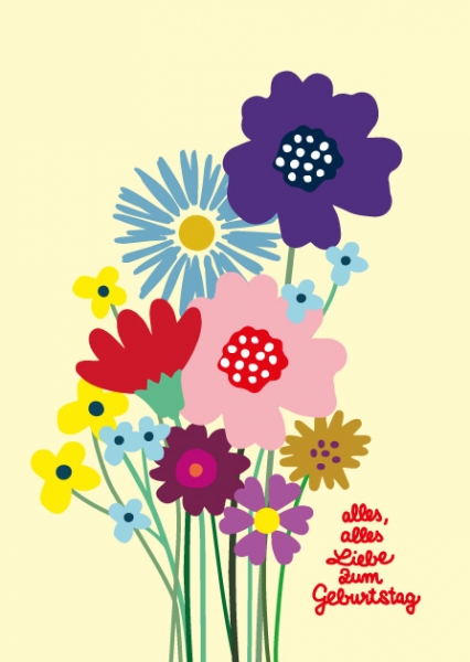 IL0460 Blumen Blombu Geburtstag Postkarte illi Nürnberg