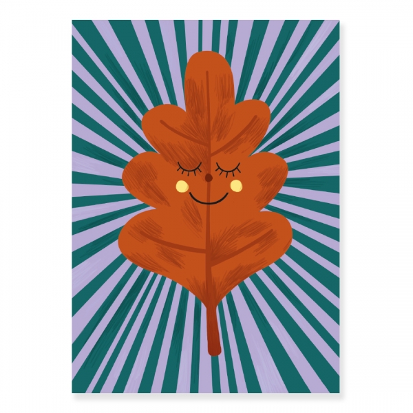 Karin Lindeskov 25 Leaf-shine OAK Eiche Postkarte