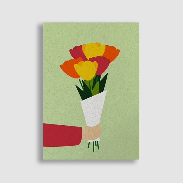 Postkarte flowers for you. von sveeka aus Graspapier Danke Geburtstag Hochzeit