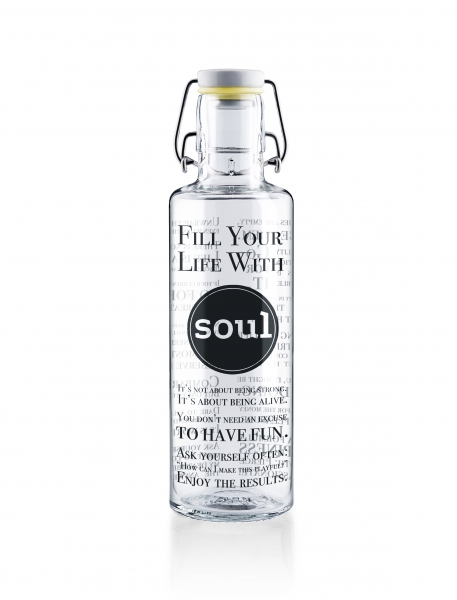 Trinkflasche Glas soulbottles Fill your life with soul 0,6 l