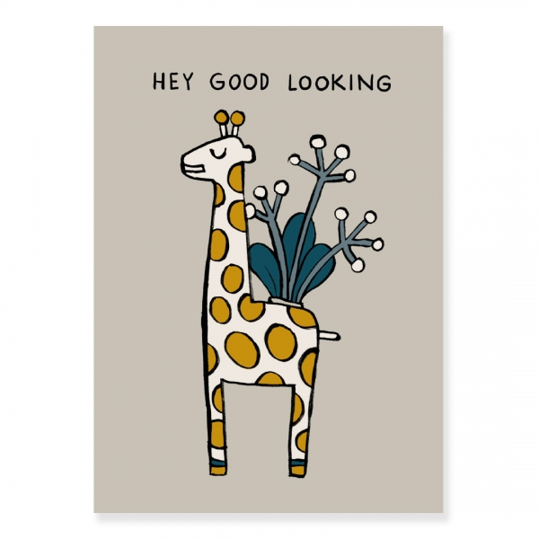 Karin Lindeskov 14 Hey Good Looking Giraffe Postkarte