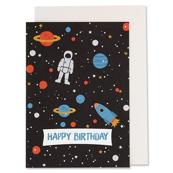 AvaundYves Space Happy Birthday Klappkarte Weltraum Geburtstag