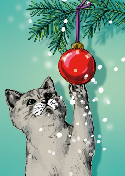 ILX0118 Katze Minny illi Postkarte Nürnberg Weihnachten