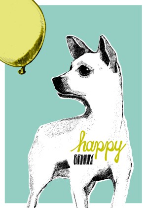 IL0114 Max happy Birthday Geburtstag Hund illi Postkarte