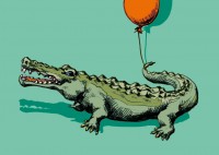 IL0204 Timso Luftballon Krokodil illi Postkarte IL0204 Timso Luftballon Krokodil illi Postkarte