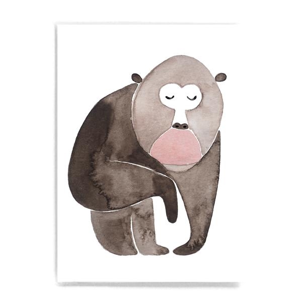 Gorilla Postkarte Frau Ottilie