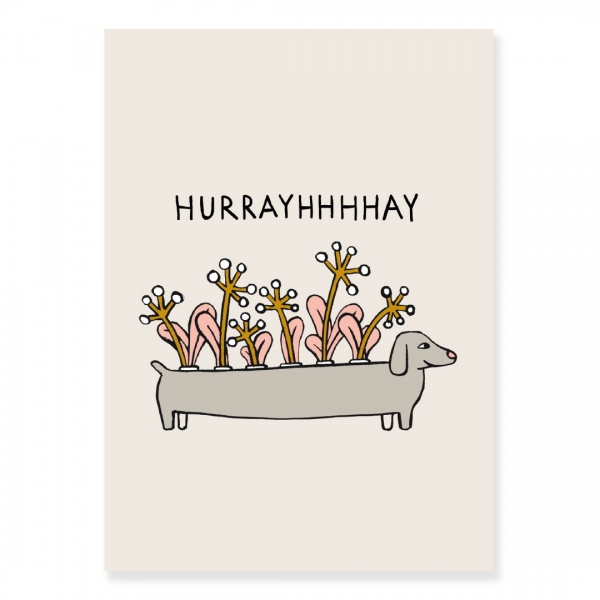 Karin Lindeskov 13 Hurrayhh Hund Postkarte