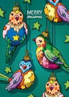 ILX0087 Vögel Lanis Postkarte illi Nürnberg Merry Christmas Weihnachten ILX0087 Vögel Lanis Postkarte illi Nürnberg Merry Christmas Weihnachten