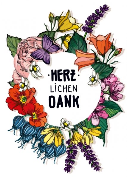 IL0288 Laluta Blumen Herzlichen Dank Postkarte illi Nürnberg