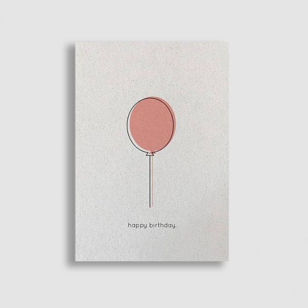 Postkarte happy birthday. rosa von sveeka aus Graspapier Geburtstag Luftballon