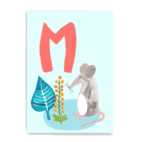 ABC-Karte *M wie Maus/M is for Mouse* (deutsch/englisch) Frau Ottilie
